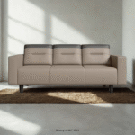 Godrej Interio Vespera 3 Seater Sofa (Synthetic Leather, Black Peanut) Marketing Image