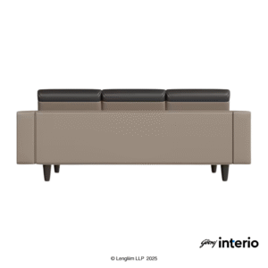 Godrej Interio Vespera 3 Seater Sofa (Synthetic Leather, Black Peanut) Back View