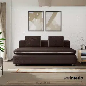 Godrej Interio Windsor 2 Seater Sofa Bed (Brown) Marketing View