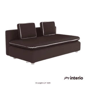 Godrej Interio Windsor 2 Seater Sofa Bed (Brown) Front Angle View