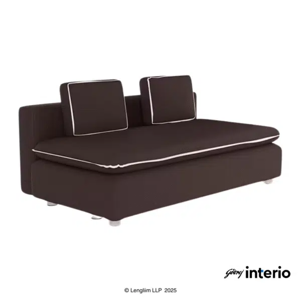 Godrej Interio Windsor 2 Seater Sofa Bed (Brown) Front Angle View
