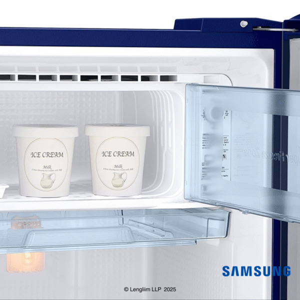 Samsung 183 Liters 3 Star Single Door Refrigerator (Camellia Blue, RR20C2723CU) Freezer Box