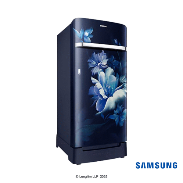 Samsung 189 Liters 5 Star Single Door Refrigerator (Midnight Blossom Blue, RR21C2H25UZHL) Front Angle View