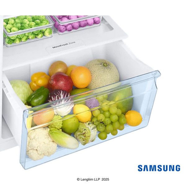 Samsung 301 Liters 2 Star Convertible Double Door Fridge (Elegant Inox, RT34C4522S8) Vegetable Box