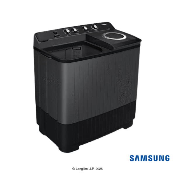 Samsung 11.5 Kg Semi Automatic Washing Machine (Dark Gray, WT11A4260GDTL) Front Angle View