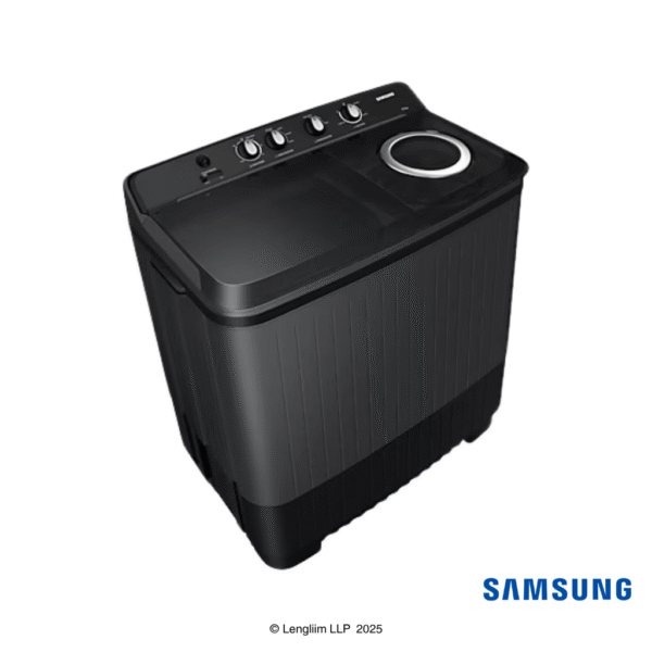Samsung 11.5 Kg Semi Automatic Washing Machine (Dark Gray, WT11A4260GDTL) Front Top Angle View