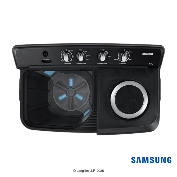 Samsung 11.5 Kg Semi Automatic Washing Machine (Dark Gray, WT11A4260GDTL) Top View