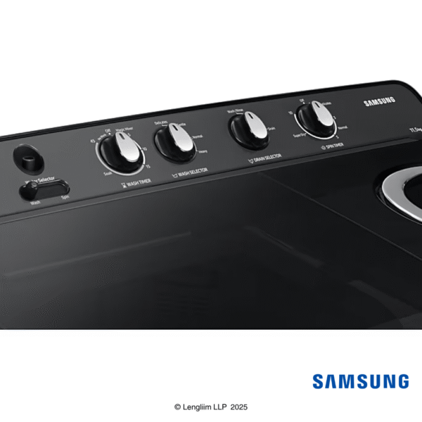Samsung 11.5 Kg Semi Automatic Washing Machine (Dark Gray, WT11A4260GDTL) Panel View