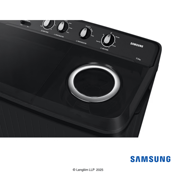 Samsung 11.5 Kg Semi Automatic Washing Machine (Dark Gray, WT11A4260GDTL) Panel View 3