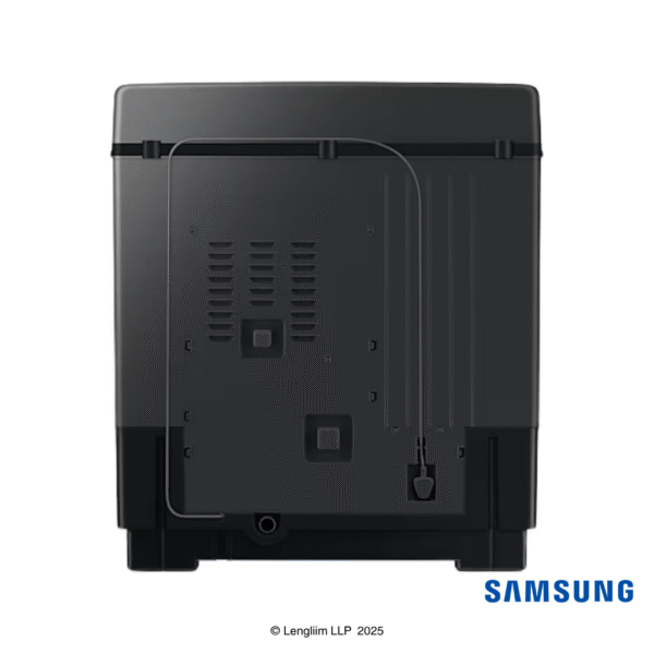 Samsung 11.5 Kg Semi Automatic Washing Machine (Dark Gray, WT11A4260GDTL) Back View