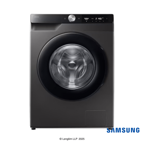 Samsung 9 Kg Front Load Fully Automatic Washing Machine with AI Contrl & Superspeed (Refined Inox, WW90DG6U24AXTL) Front View