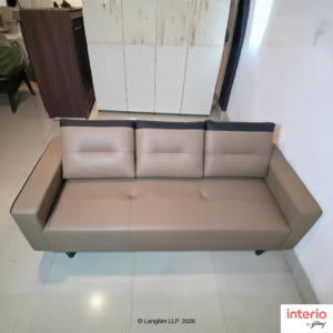 Godrej Interio Vespera 3 Seater Sofa (Synthetic Leather, Black Peanut) - Image 18