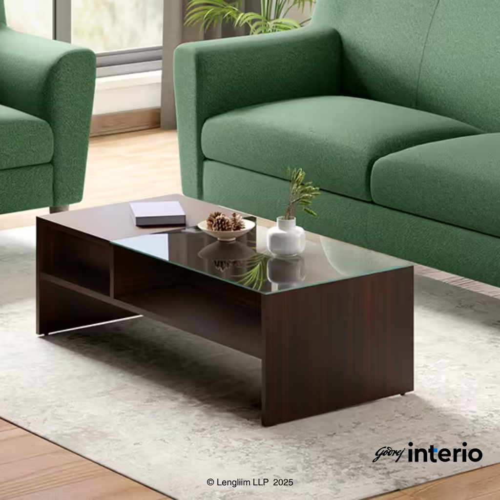 Godrej Interio Acura Pro Coffee Table (Tempered Glass, Wenge