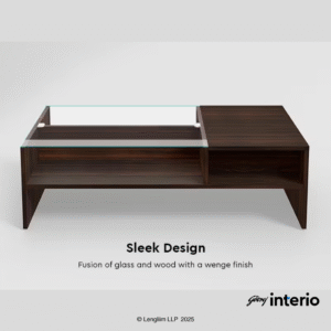 Godrej Interio Acura Pro Coffee Table (Tempered Glass, Wenge) Sleek Design
