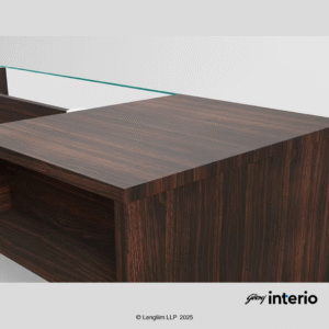 Godrej Interio Acura Pro Coffee Table (Tempered Glass, Wenge) Top Panel View