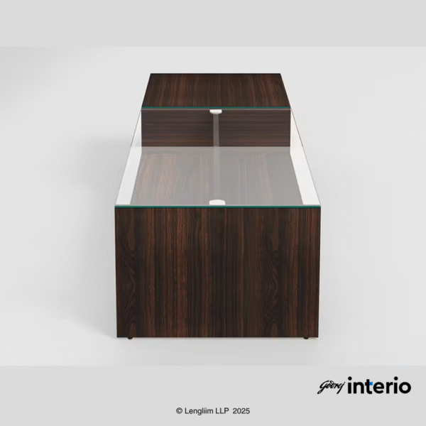 Godrej Interio Acura Pro Coffee Table (Tempered Glass, Wenge) Side View