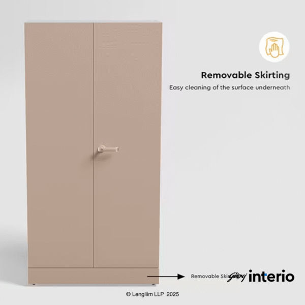 Godrej Interio Auraline Women Basic 2 Door Steel Almirah (Affogato Tex) Removable Skirting