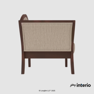 Godrej Interio Cedar 1 Seater Sofa (Fabric, Beige) Side View