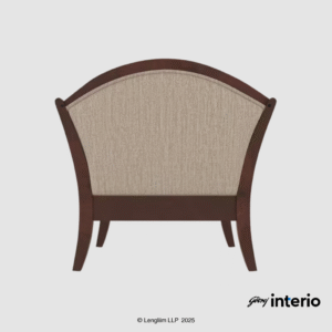 Godrej Interio Cedar 1 Seater Sofa (Fabric, Beige) Back View