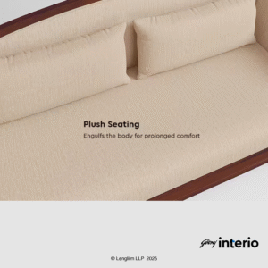 Godrej Interio Cedar 1 Seater Sofa (Fabric, Beige) Plush Seating