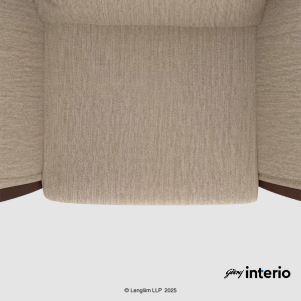 Godrej Interio Cedar 1 Seater Sofa (Fabric, Beige) Seat