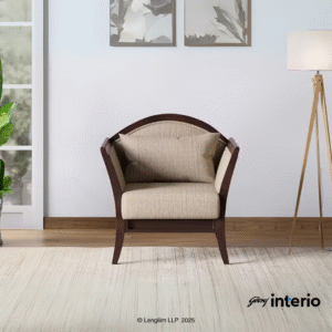 Godrej Interio Cedar 1 Seater Sofa (Fabric, Beige) Marketing View