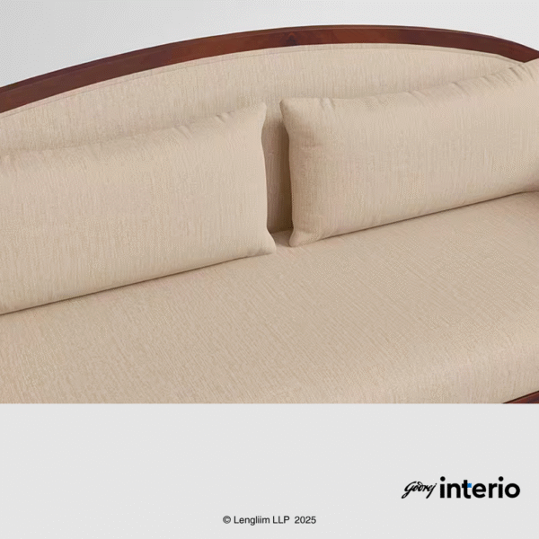 Godrej Interio Cedar 3 Seater Sofa (Fabric, Beige) Sofa Cushion