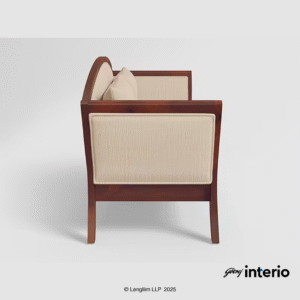 Godrej Interio Cedar 3 Seater Sofa (Fabric, Beige) Side View