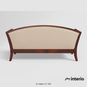 Godrej Interio Cedar 3 Seater Sofa (Fabric, Beige) Back View