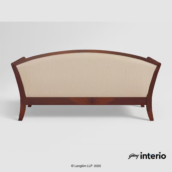 Godrej Interio Cedar 3 Seater Sofa (Fabric, Beige) Back View