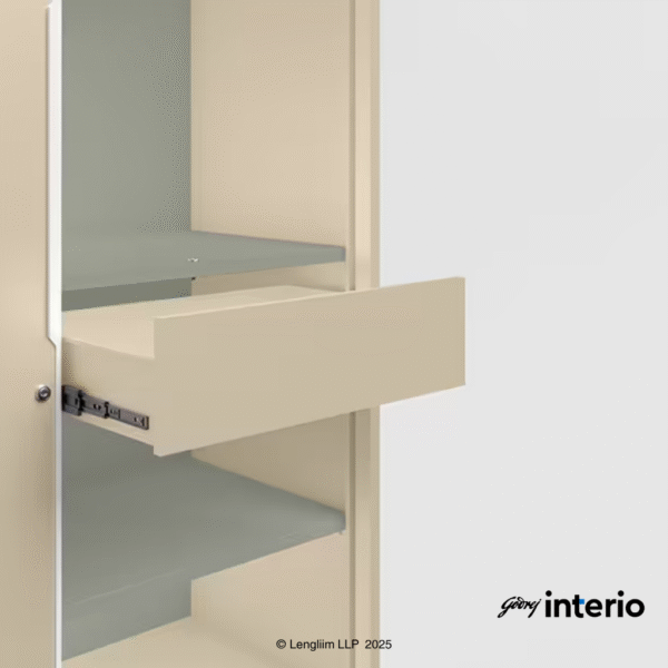 Godrej Interio Slide N Store Pro Sliding Steel Almirah (Oatmeal) Drawer