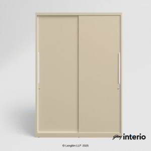 Godrej Interio Slide N Store Pro Sliding Steel Almirah (Oatmeal) Front View