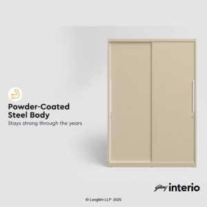 Godrej Interio Slide N Store Pro Sliding Steel Almirah (Oatmeal) Powder Coated Steel Body