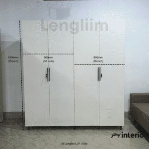 Godrej Interio Kreation X3 4 Door Steel Almirah (Hinge Door, Locker, Alpine White) Front Dimensions
