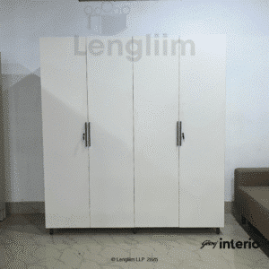 Godrej Interio Kreation X3 4 Door Steel Almirah (Hinge Door, Locker, Alpine White) Front Image