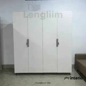 Godrej Interio Kreation X3 4 Door Steel Almirah (Hinge Door, Locker, Alpine White) Front Image