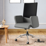 Godrej Interio Aircon Mid Back Leatherette Ergonomic Office Chair (Ash Grey) Marketing Image