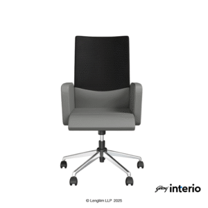 Godrej Interio Aircon Mid Back Leatherette Ergonomic Office Chair (Ash Grey) Front View