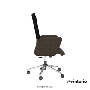 Godrej Interio Aircon Mid Back Microfiber Ergonomic Office Chair (Saddle Brown) Side View