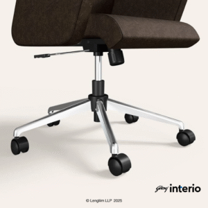 Godrej Interio Aircon Mid Back Microfiber Ergonomic Office Chair (Saddle Brown) Base Stand