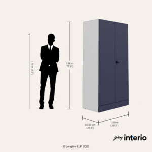 Godrej Interio Auraline Women Basic 2 Door Almirah (Navy Blue) Exterior Dimensions
