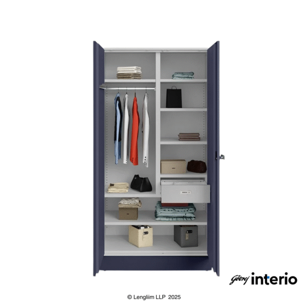 Godrej Interio Auraline Women Basic 2 Door Almirah (Navy Blue) Interior View