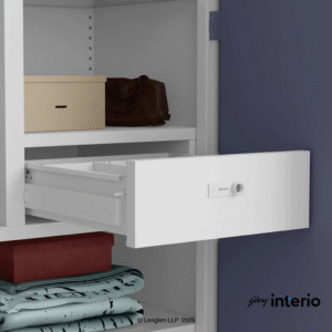Godrej Interio Auraline Women Basic 2 Door Almirah (Navy Blue) Numeric Lock Drawer