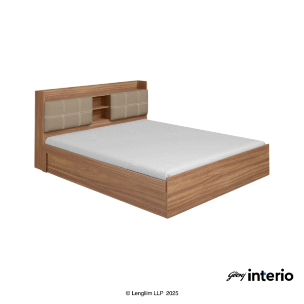 Godrej Interio Doze Nx Regular Height King Size (Engineered Wood, Pull-Out Storage) Front Angle View