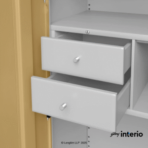 Godrej Interio Slimline 3 Door Almirah (Drawer, Ice Coffee) Drawer