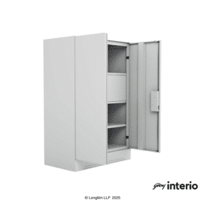 Godrej Interio Slimline Minor 2 Door Locker (Royal Ivory) Front Angle View with Doors Open