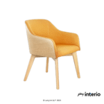 Godrej Interio Trapeza Easy Chair (Orange) Front Angle View