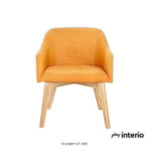 Godrej Interio Trapeza Easy Chair (Orange) Front View