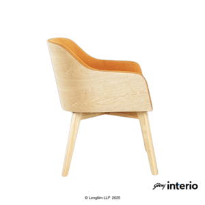 Godrej Interio Trapeza Easy Chair (Orange) Side View
