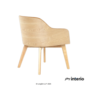 Godrej Interio Trapeza Easy Chair (Orange) Side Angle View
